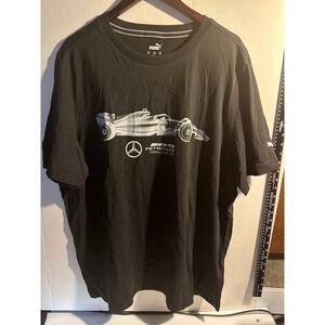 Puma Mercedes AMG Petronas Formula One F1 Team Graphic T-Shirt Black XXL NEW